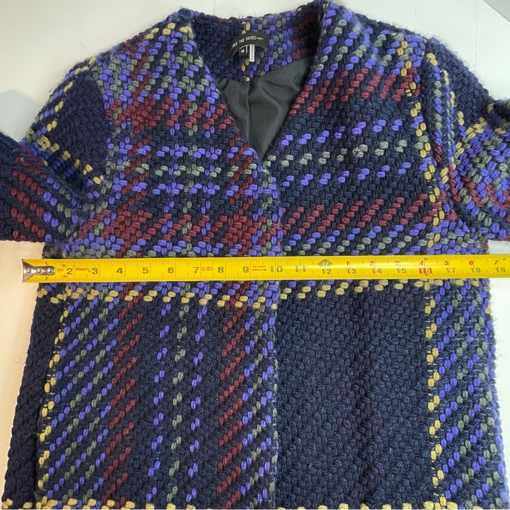 ANTHROPOLOGIE FREE THE ROSES Womens Fletcher Plaid Coat Lined Snap Size XS - Picture 7 of 10